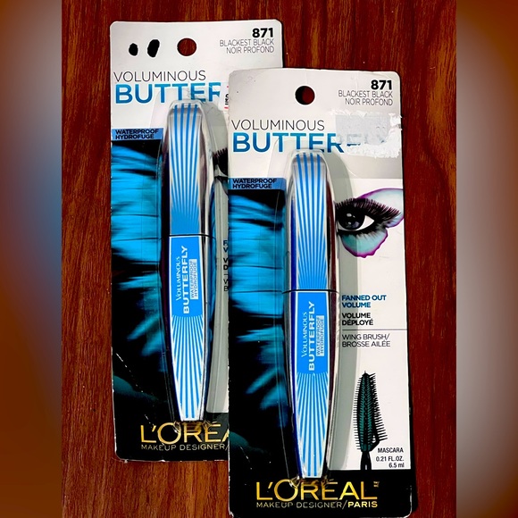 2pc L'Oreal Paris Voluminous Butterfly Mascara NWT blackest black bundle - Picture 1 of 2